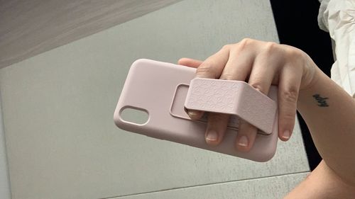 Customer photo review of Liquid Silicone Kickstand Case for iPhone