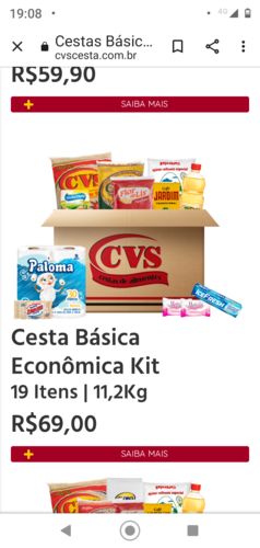 Customer photo review of Cesta Básica Econômica Kit