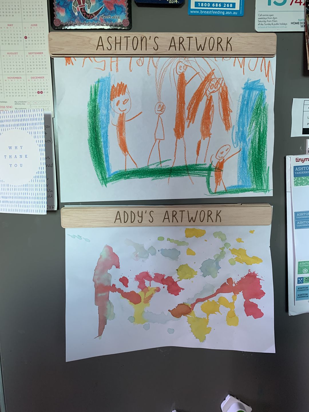 Customer photo review of Personalised Magnetic Artwork Hanger