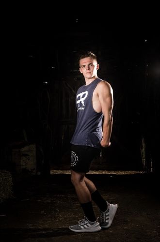 Customer photo review of Personal Record Cut-off Tank-PR301- Blue Stone