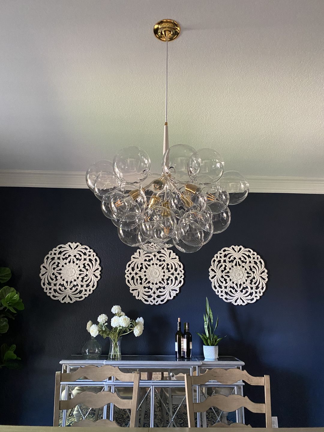 Customer photo review of Modern Clear Glass Bubble Cluster Chandelier