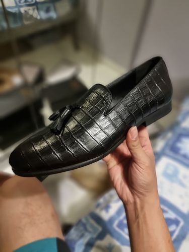 Customer photo review of Loafer Slipper - Black Croco Leather