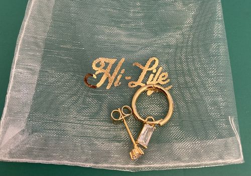 Customer photo review of White Cresent Ear Candy Gold