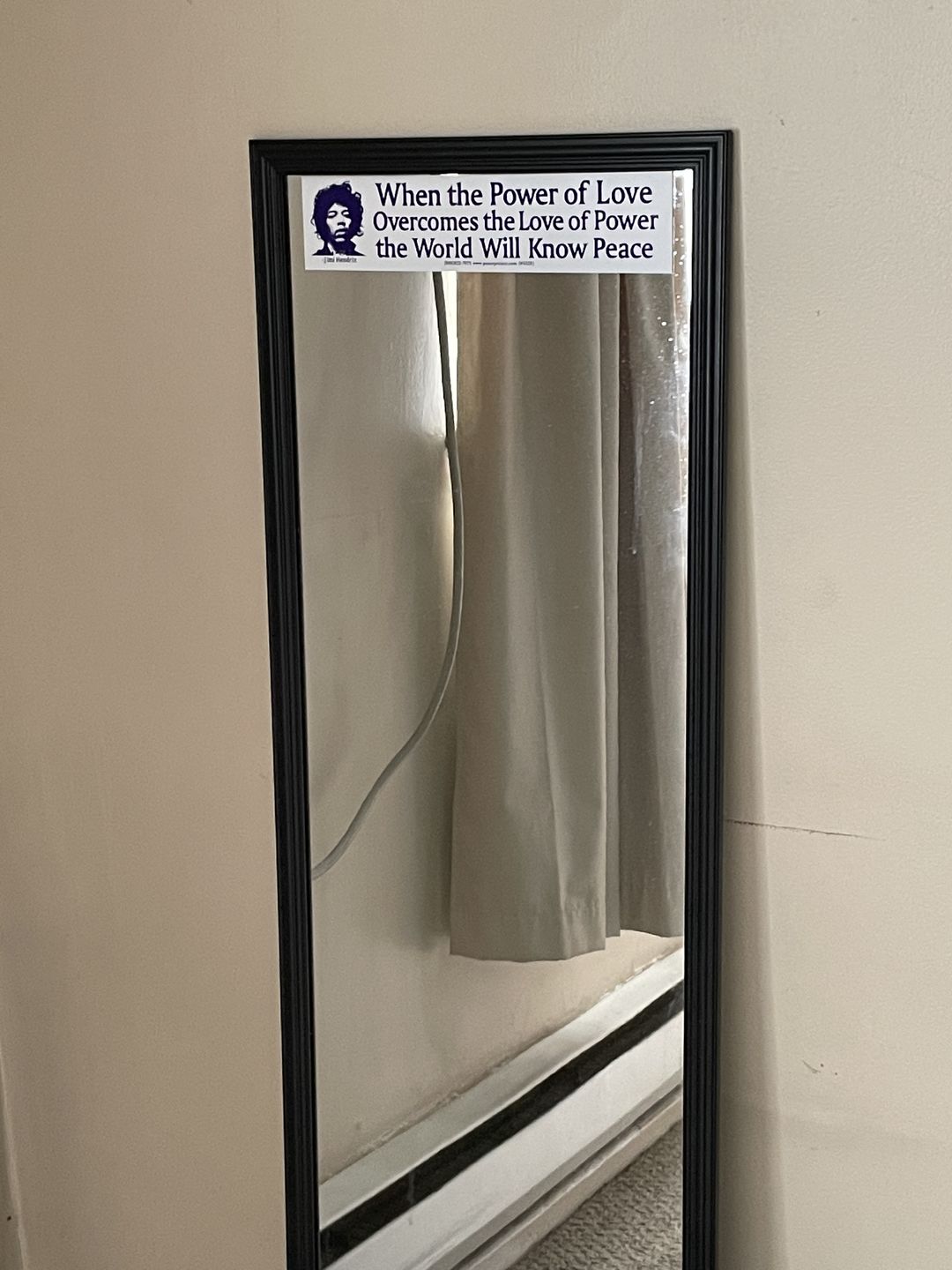 Customer photo review of Jimi Hendrix Power of Love Bumper Sticker