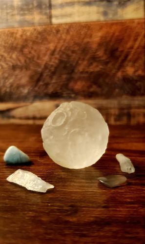 Customer photo review of Clear Quartz Crater Moon Sphere