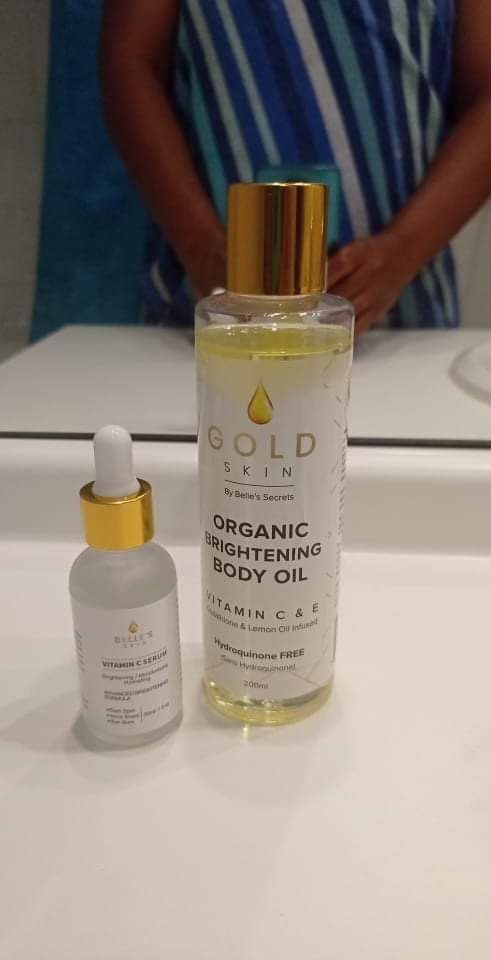 Customer photo review of Belle's Skin Body Oil