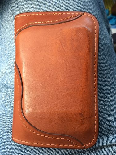 Customer photo review of No.68 | 'Chestnut' Western Vertical Leather Wallet