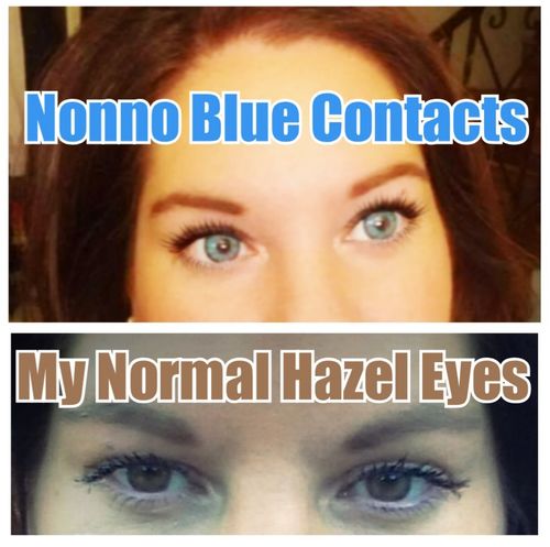 Customer photo review of [US Warehouse] [buy 2 get 2 free] Nonno Blue Prescription Contact Lenses