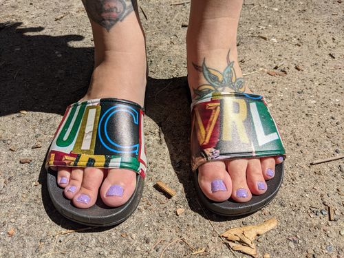 Customer photo review of 999 Slide Shoes