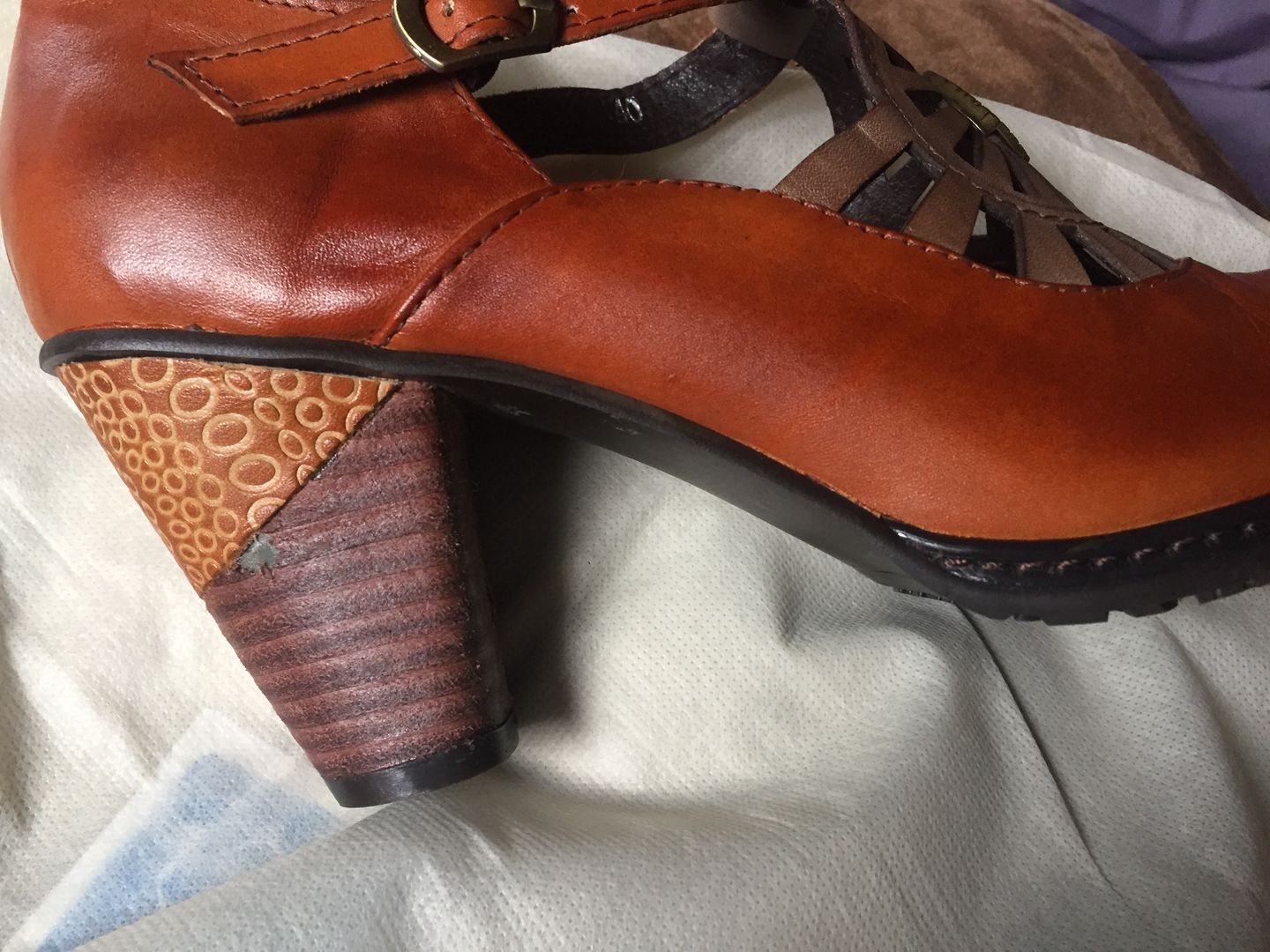 Customer photo review of Retro Leather Adjustable Belt High Heels