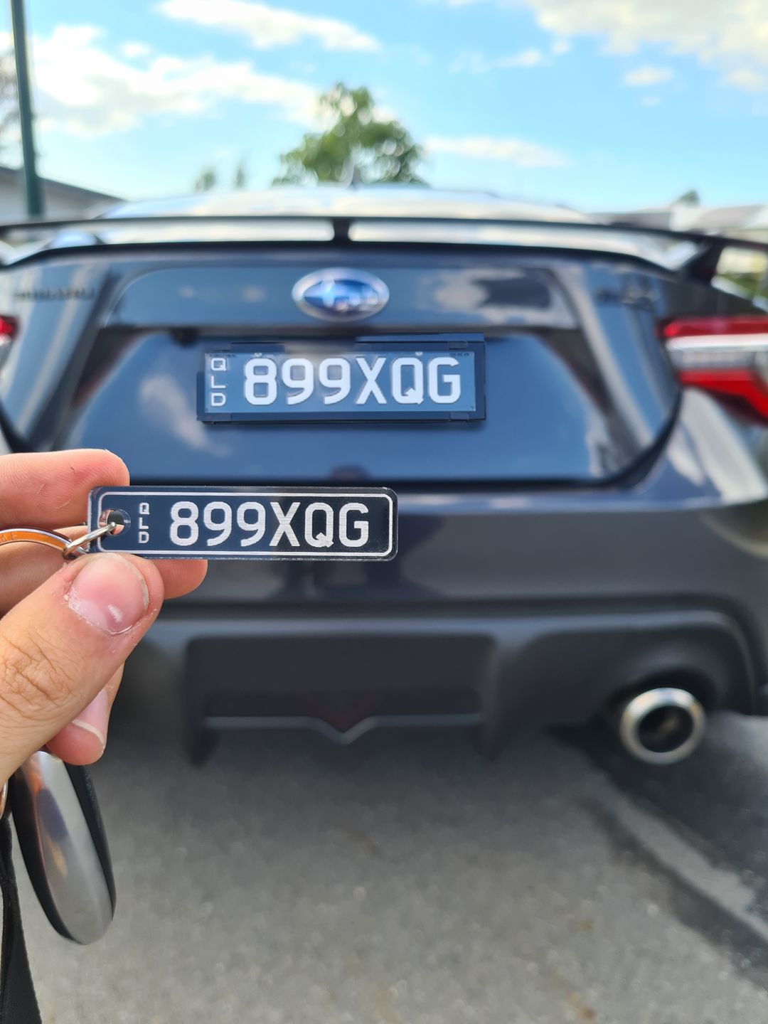 Customer photo review of QLD Classic Licence Plate Custom Keychain