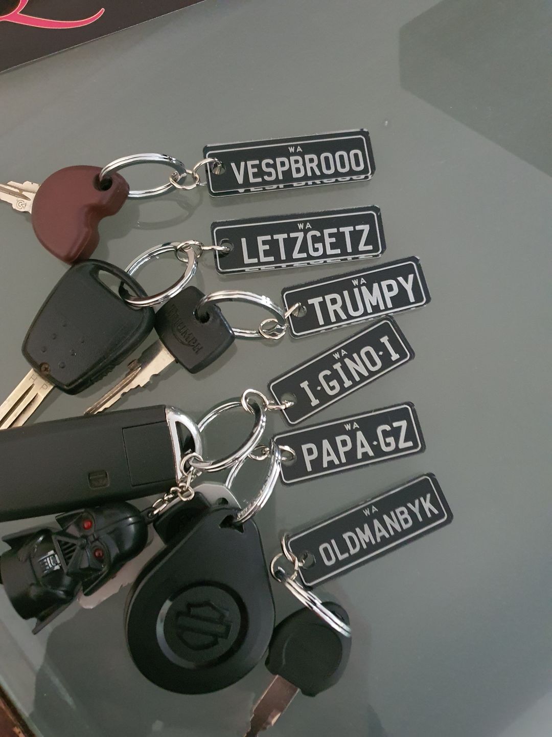 Customer photo review of WA Prestige Licence Plate Custom Keychain