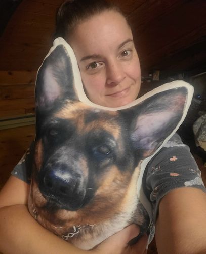 Customer photo review of Create A Custom Dog Pillow