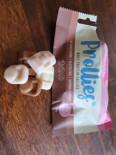 Customer photo review of PROLLIES - Whey protein lollies (BOX OF 10) Neapolitan Flavour