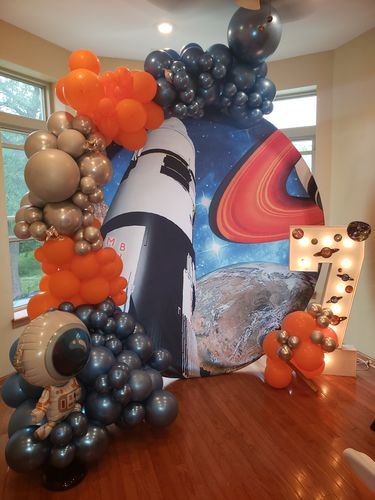 Customer photo review of Custom Round Fabric Backdrop for Birthday&Baby Shower&Wedding&Any Other Party
