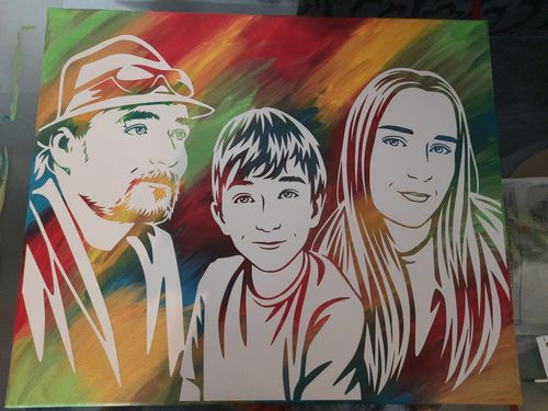 Customer photo review of Porträt auf Leinwand zum Selbermalen