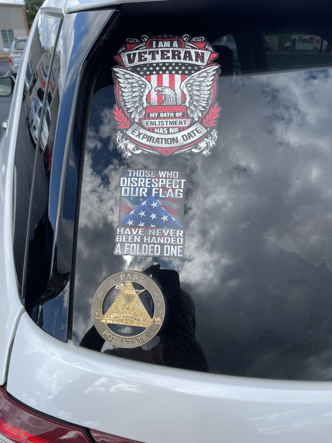 Customer photo review of Those Who Disrespect Our Flag Have Never Been Handed A Folded One 4" Decal