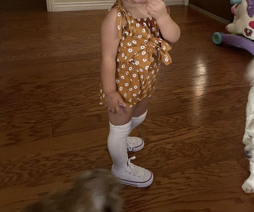 Customer photo review of Isabel romper in orange