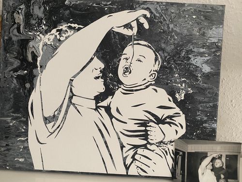 Customer photo review of Porträt auf Leinwand zum Selbermalen