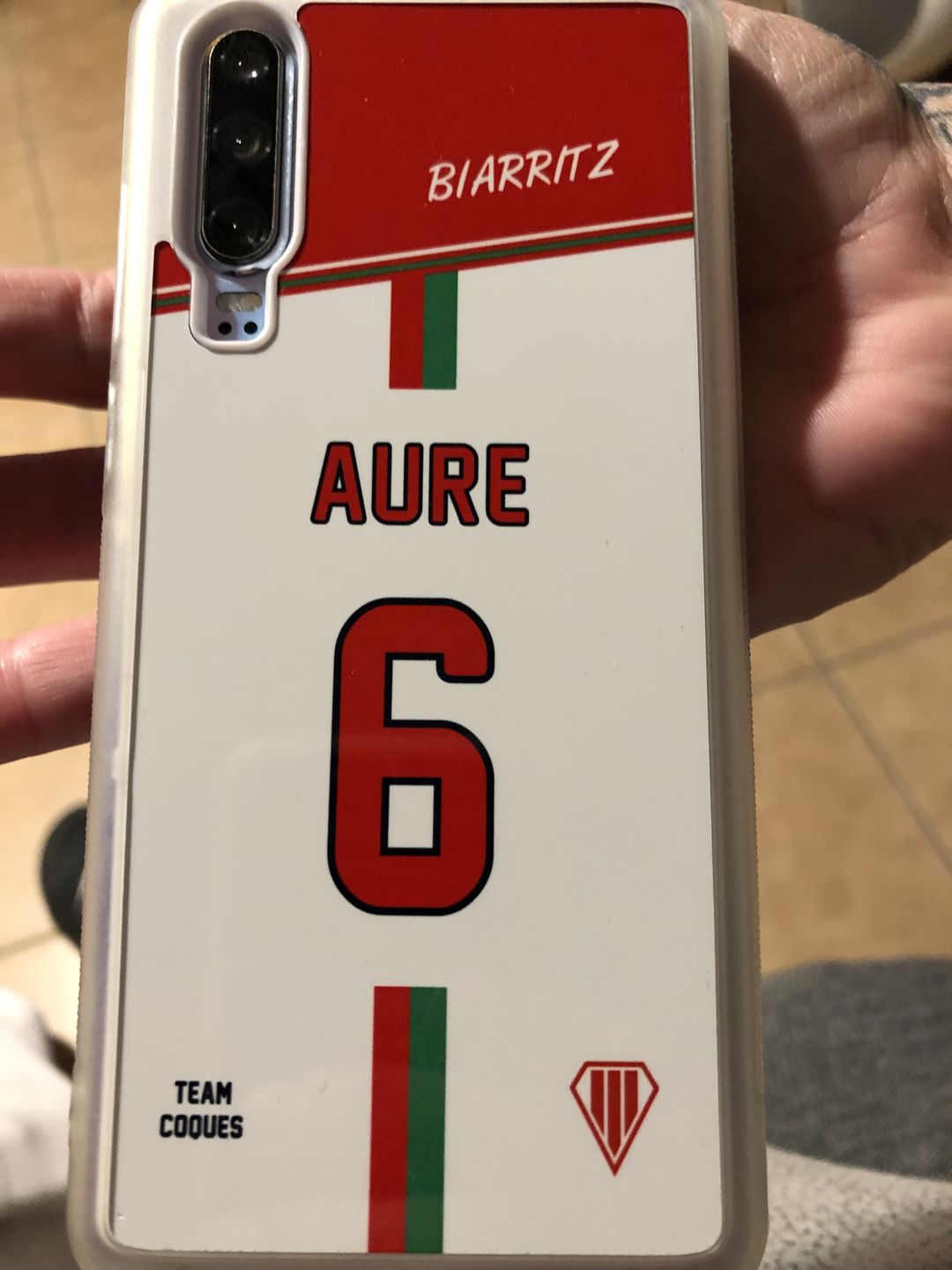 Customer photo review of Coque rugby BIARRITZ personnalisable - TEAMCOQUES