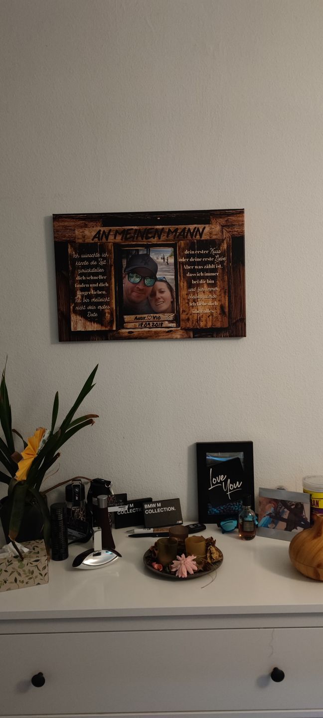 Customer photo review of Immer bei dir (an ihn) - Paar-Leinwand
