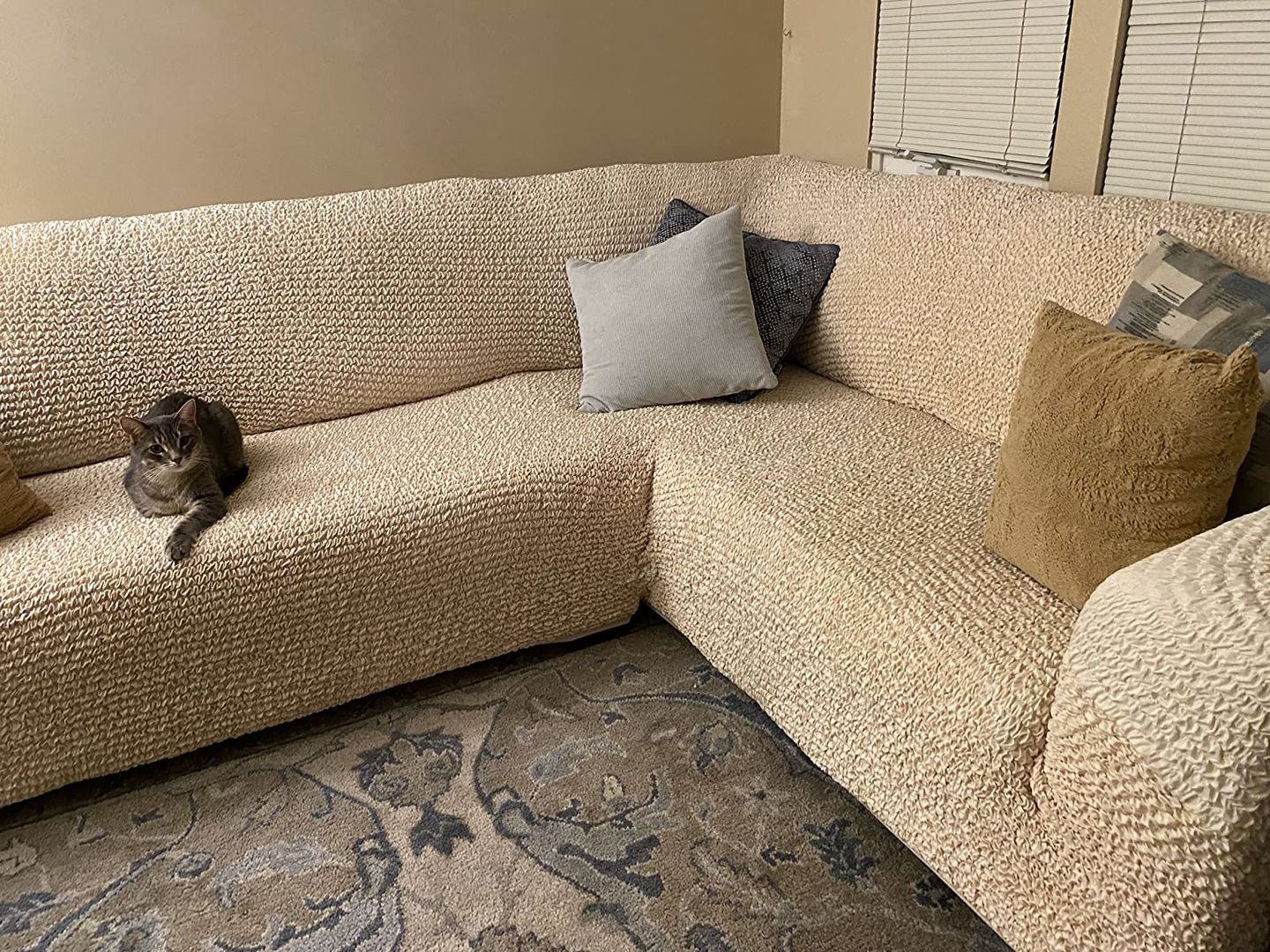 Customer photo review of Corner Sofa Slipcover, Comfort Collection