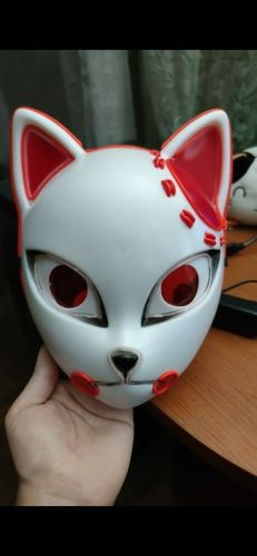 Customer photo review of Harajuku Style LED Demon Slayer Face Mask