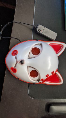 Customer photo review of Harajuku Style LED Demon Slayer Face Mask