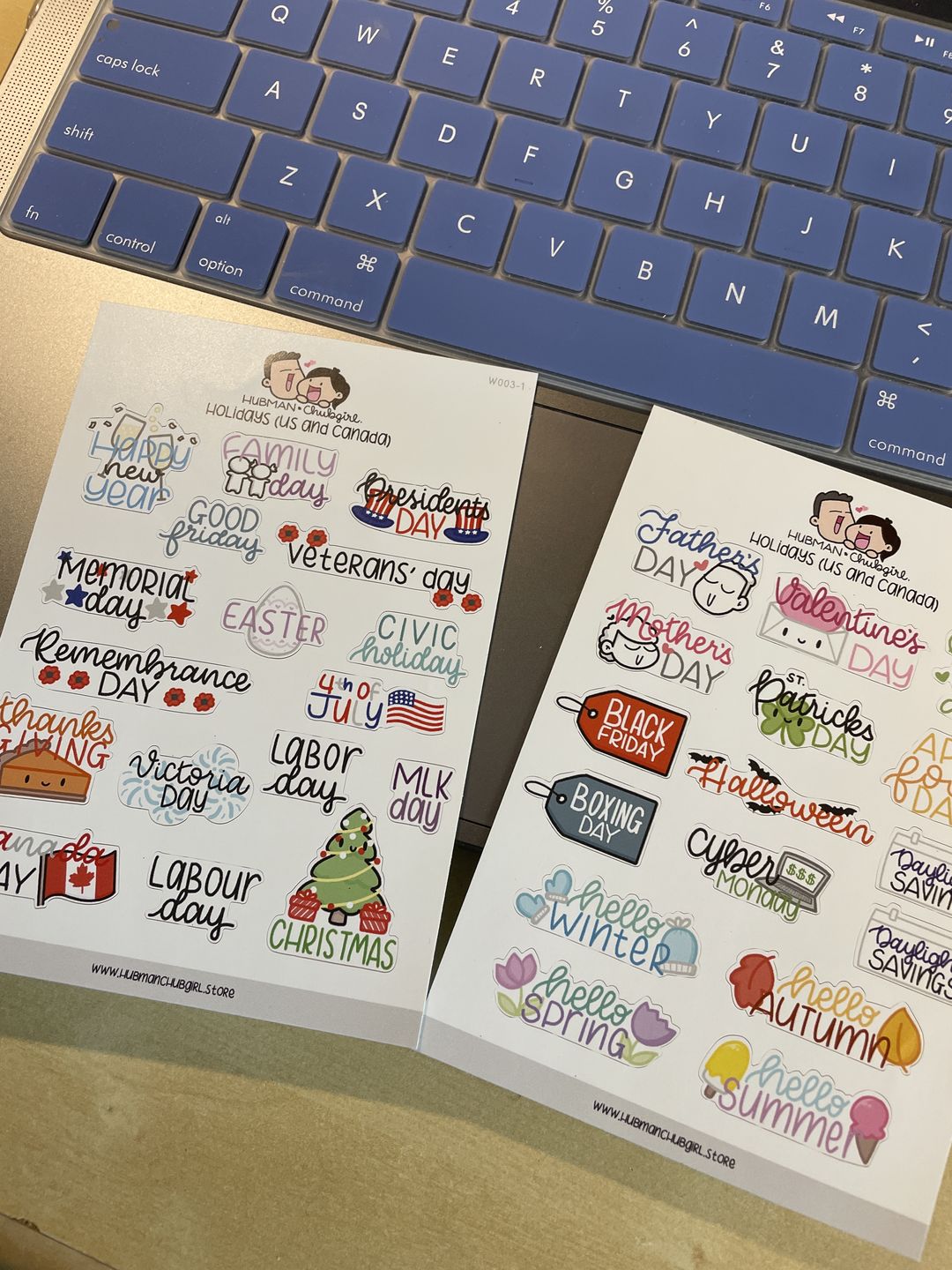 Customer photo review of Holidays Planner Stickers