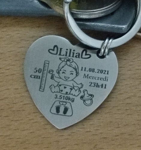 Customer photo review of Porte-Clé Personnalisé Mon Bébé