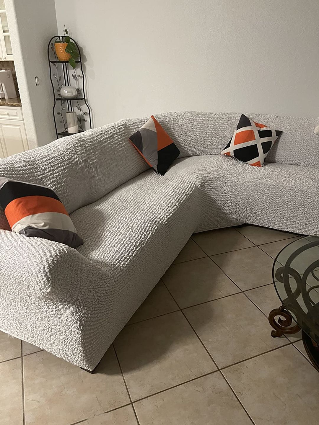 Customer photo review of Corner Sofa Slipcover, Comfort Collection