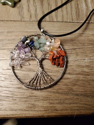 Customer photo review of Chakra Tree of Life Necklace
