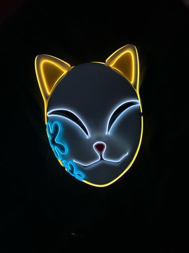 Customer photo review of Harajuku Style LED Demon Slayer Face Mask