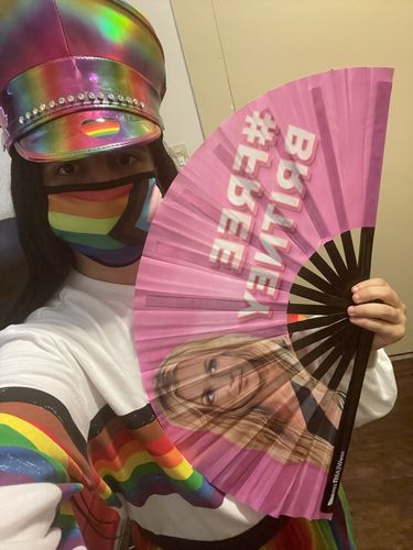 Customer photo review of Free Britney - Hand Fan