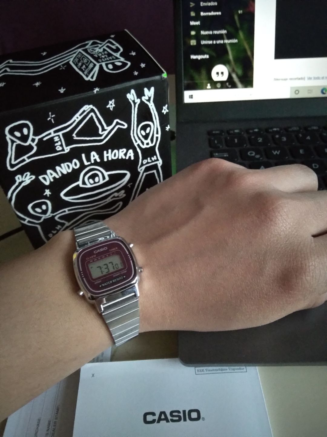 Customer photo review of Reloj Casio Vintage LA670WA-4DF Plateado Granate