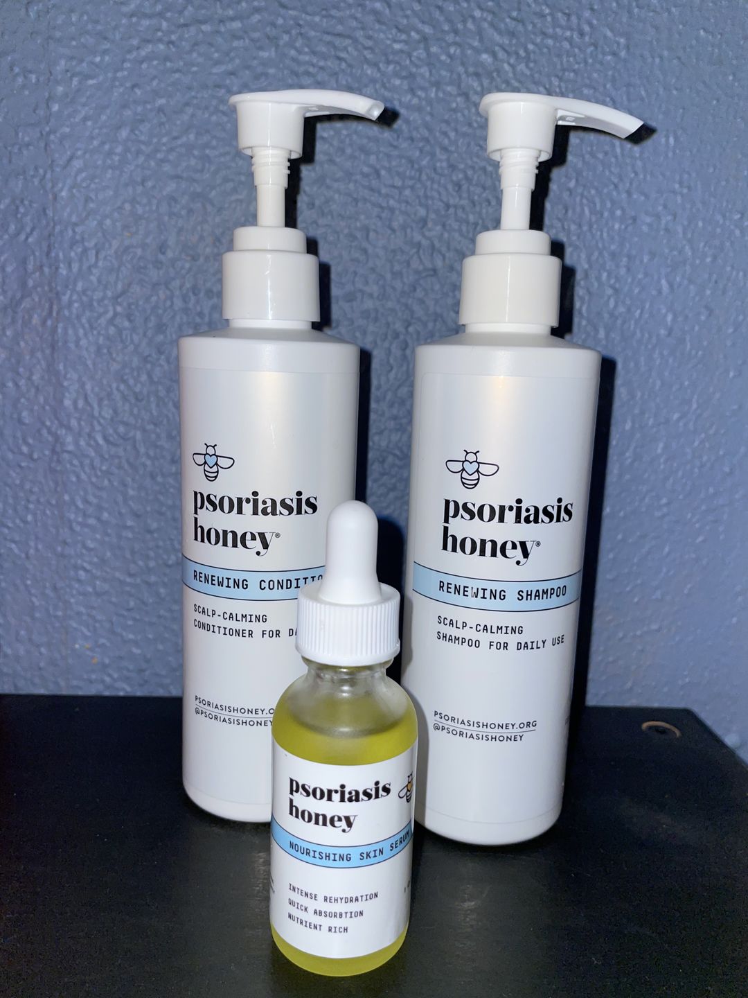 Customer photo review of Psoriasis Honey Scalp Nourishing Kit