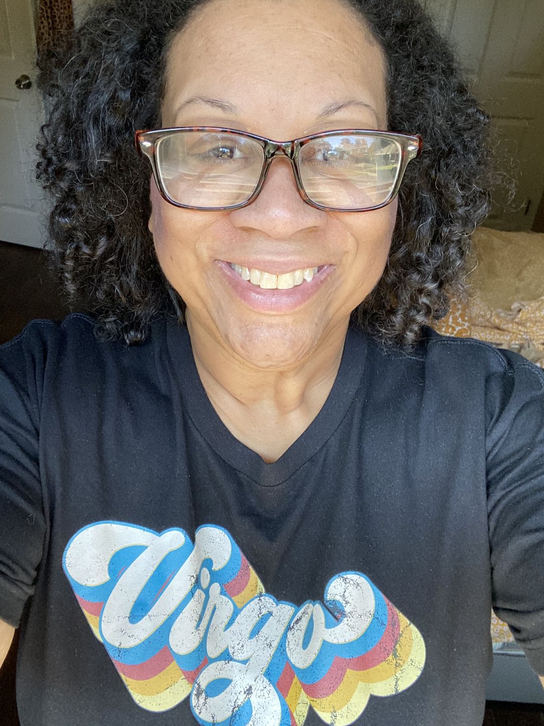 Customer photo review of Retro Distressed Virgo Zodiac Shirt