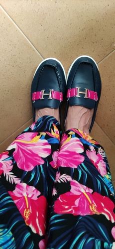 Customer photo review of New women's casual single shoes solid color round head low-top belt buckle soft-soled work shoes Loafers