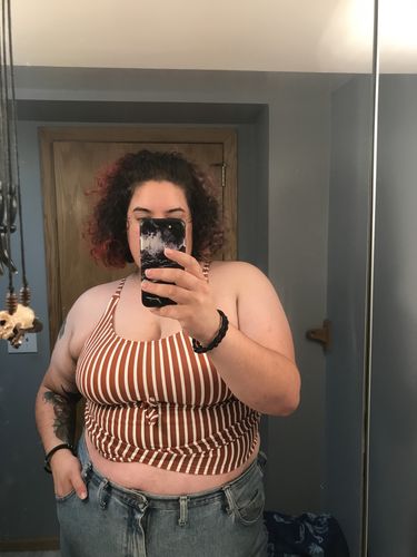 Customer photo review of The Racha Top | Sienna Stripes