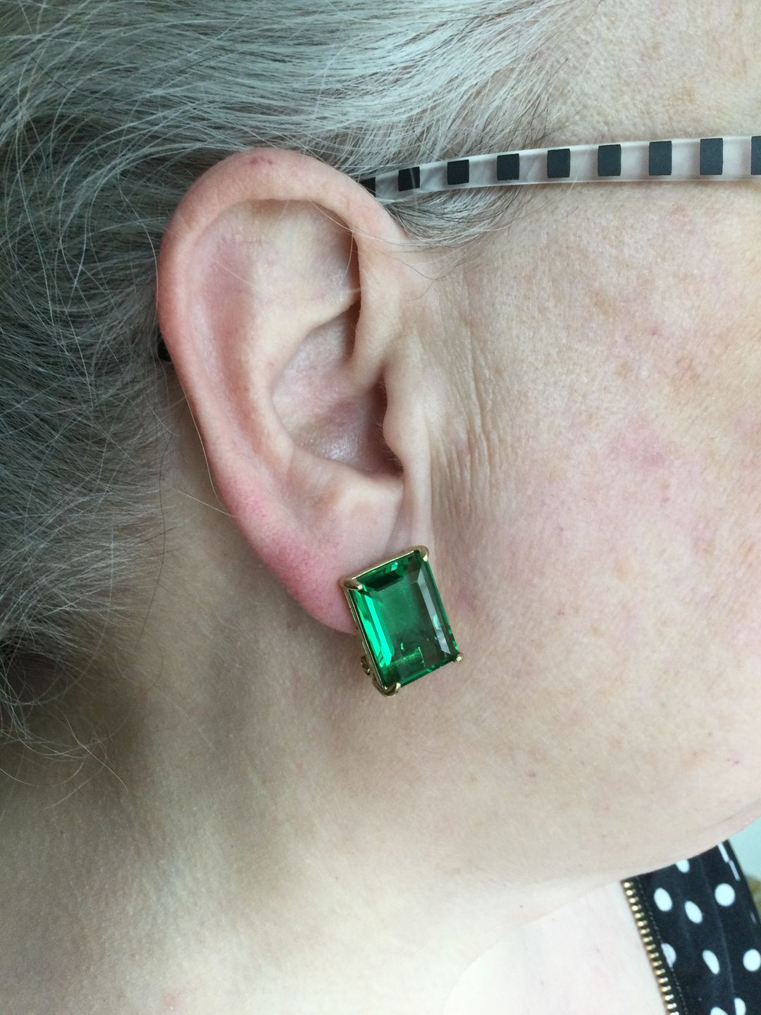 Customer photo review of HEIDI DAUS®"Devil Wears Heidi" Crystal Button Earring