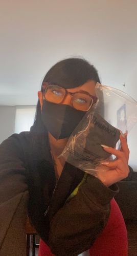 Customer photo review of KIDS | 10 PACK KN95 FILTERED FACE MASK IN BLACK