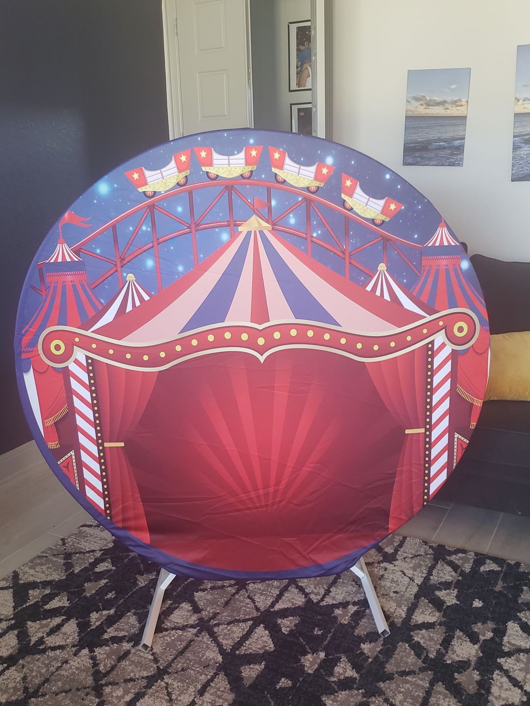 Customer photo review of Custom Round Fabric Backdrop for Birthday&Baby Shower&Wedding&Any Other Party