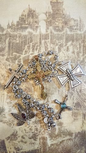 Customer photo review of Baroque cross pendant | Brass & Copper