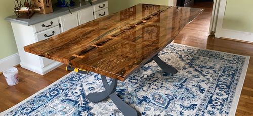 Customer photo review of Metal Table Legs, Dining Table Legs, Furniture Legs, Set of 2 pcs, Flowyline Metal Design | 418 Curva