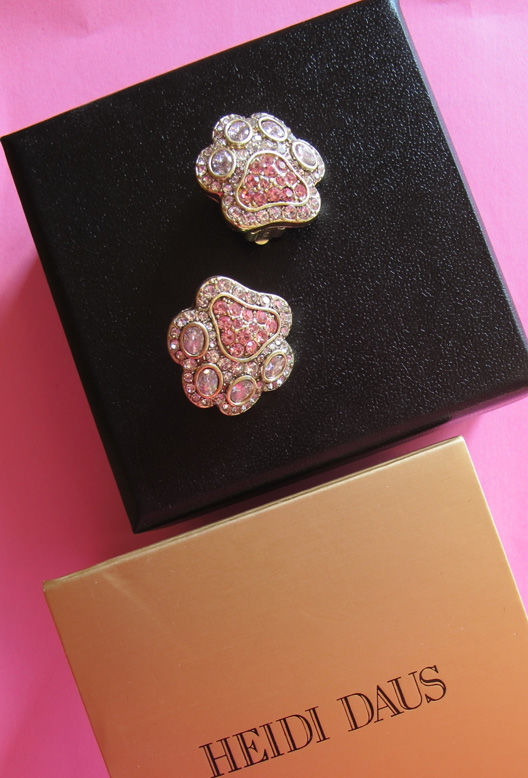 Customer photo review of HEIDI DAUS®"Pretty Paw Print" Crystal Paw Earring