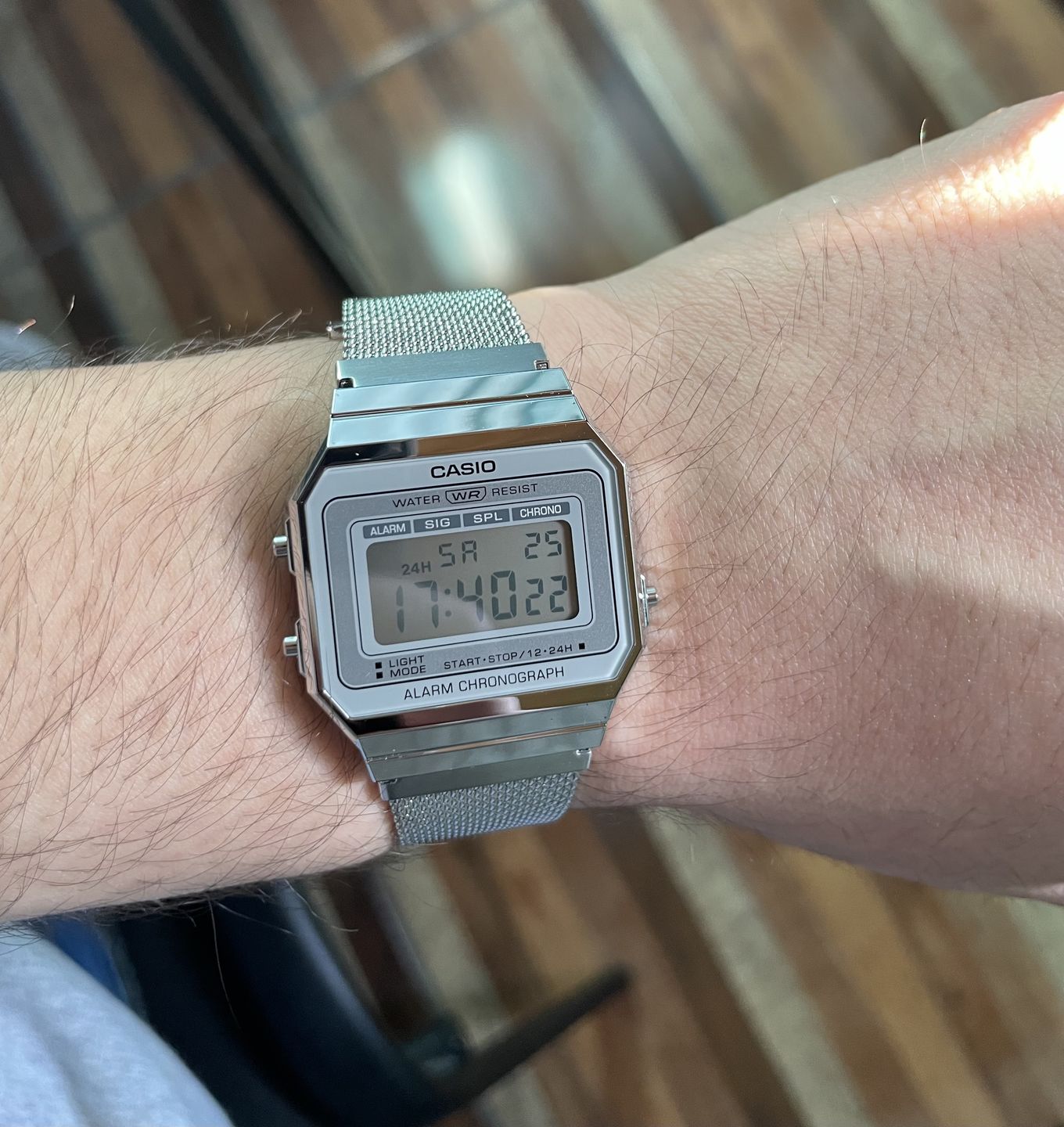 Customer photo review of Reloj Casio Vintage A700WM-7ADF Plateado Milanese Slim