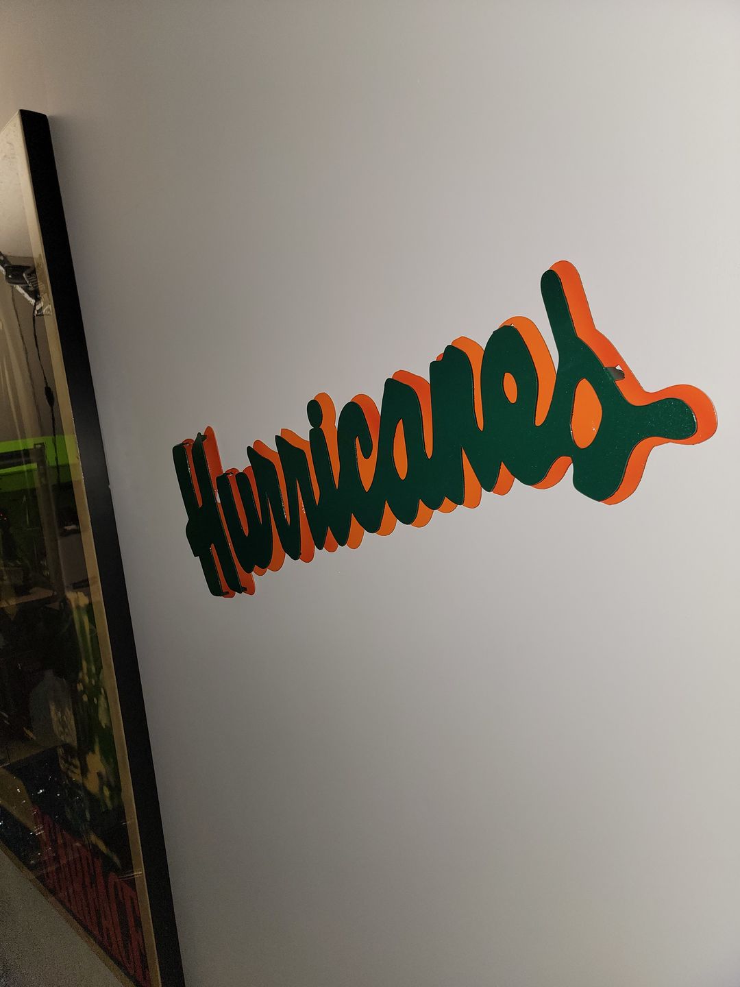 Customer photo review of University of Miami Hurricanes Script 3D Vintage Metal Artwork