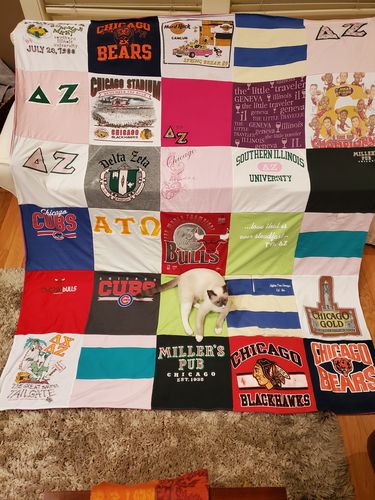 T-shirt quilt featuring chicago cubs, chicago bulls by Joanne from FL