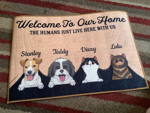 Customer photo review of Welcome To Our Home Custom Doormat