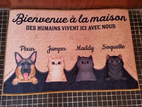 Customer photo review of Tapis Personnalisé "Bienvenue à la maison"